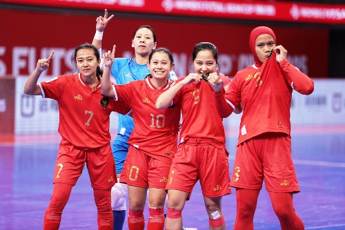 Garuda Pertiwi Terbang Tinggi! Indonesia Tundukkan Bahrain 5-1 dan Melaju ke Perempat Final AFC Women's Futsal Asian Cup 2025. Foto : pssi