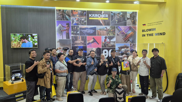 90 Tahun Karcher bersama teman Media di Jakarta Fair. Foto: viralsumsel.com