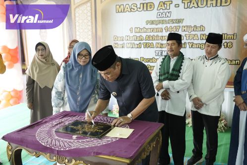 Bupati Muba Toha Resmikan Masjid At-Tauhid dan Peringati 1 Muharram serta Milad ke-16 TPA Nurul Ilmi Desa Sungai Angit