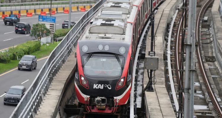 LRT Jabodebek Uji Coba Rangkaian TS 20. Foto: viralsumsel.com