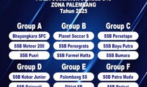 Hasil Drawing Piala Gubernur Sumsel U-15 Zona Palembang: Adu Gengsi di Enam Grup Sengit! Foto : viralsumsel.com /ril