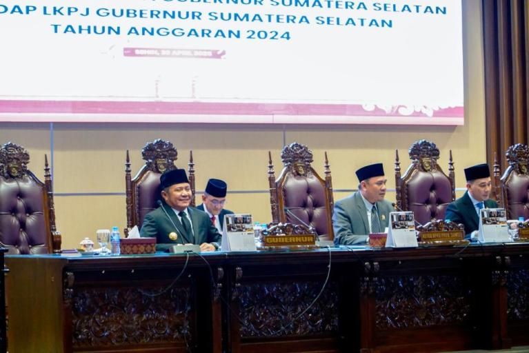 DPRD Sumsel Gelar Rapat Paripurna XI : Agenda Penyampaian Rekomendasi DPRD Terhadap LKPJ Gubernur Sumsel Tahun Anggaran 2024. Foto : viralsumsel.com 
