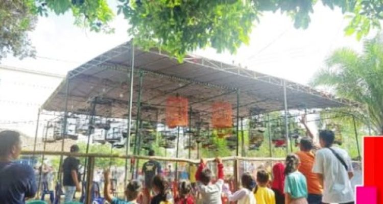 Lomba Burung Berkicau Meriahkan Peresmian Gantangan Baru di Desa Panca Tunggal Sungai Lilin