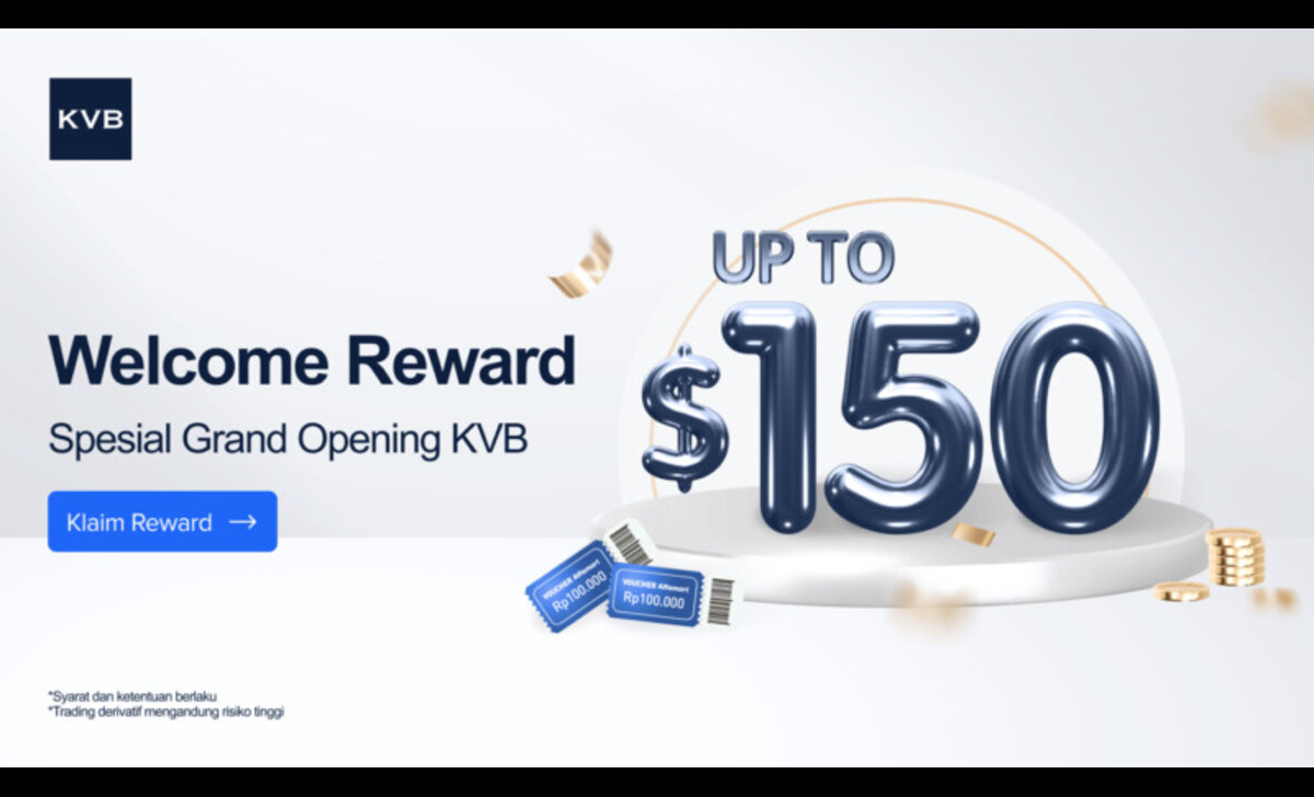 Welcome Reward KVB Indonesia- Reward Spesial untuk Trader Baru. foto:viralsumsel.com