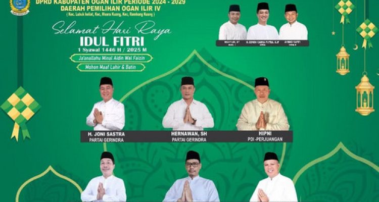 Joni Sastra Anggota DPRD Ogan Ilir Sambut Idul Fitri 1446 H: “Mari Kembali ke Fitrah, Satukan Hati untuk Ogan Ilir yang Lebih Baik”