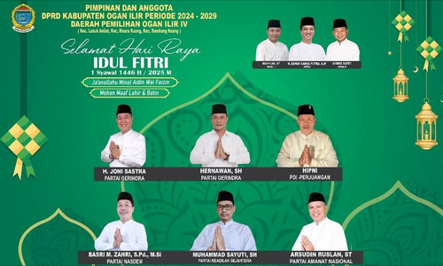 Joni Sastra Anggota DPRD Ogan Ilir Sambut Idul Fitri 1446 H: “Mari Kembali ke Fitrah, Satukan Hati untuk Ogan Ilir yang Lebih Baik”