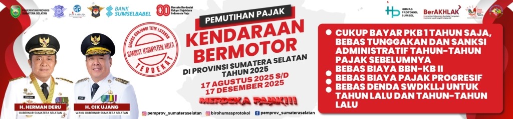 BANNER Pemutihan Pajak Pemprov Sumsel
