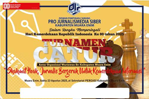 DPC PJS Muara Enim Akan Gelar Turnamen Catur Wartawan, Ajak Lawan Hoaks Lewat Strategi Papan Catur