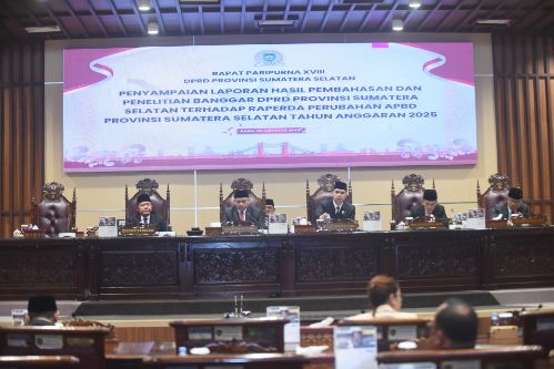 DPRD Sumsel Gelar Rapat Paripurna, Agenda Pengesahan Raperda Perubahan APBD Tahun Anggaran 2025