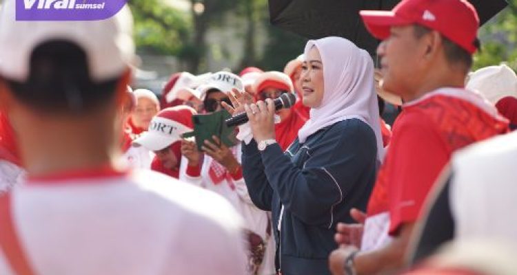 Feby Deru Ajak Warga Sumsel Jaga Kesehatan Jantung Lewat Senam Sehat di Kambang Iwak