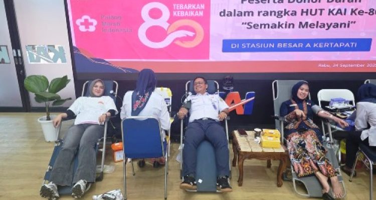 Rayakan HUT ke-80, KAI Divre III Palembang Gelar Donor Darah di Stasiun Kertapati