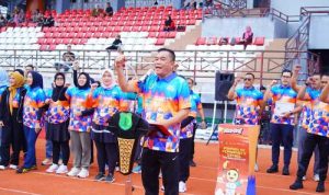 Peringati Haornas, Bupati H M Toha Tohet,SH dan Ribuan Masyarakat Muba Senam Sehat Bersama