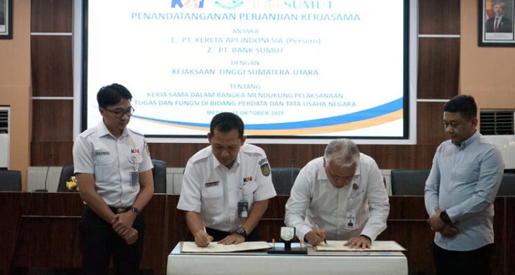 KAI dan Kejati Sumut Teken Kerja Sama Penanganan Masalah Hukum Perdata. Foto: viralsumsel.com