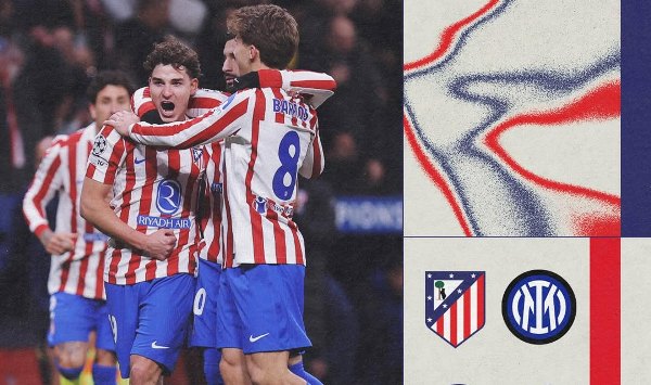 Atletico Madrid Taklukkan Inter Milan 2-1, Gimenez Jadi Penyelamat di Menit 93