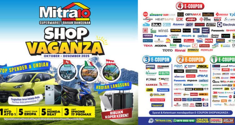 Grand Prize Shopvaganza 2025: Liburan ke Eropa! Saatnya Tingkatkan Transaksi di Mitra10. Foto : viralsumsel.com