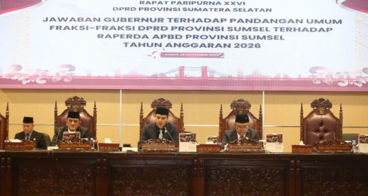 Pemprov Sumsel Respons Pandangan DPRD, Pastikan APBD 2026 Tetap Stabil dan Pro-Rakyat