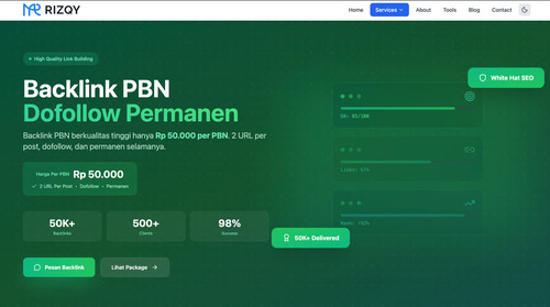 Rizqy.id Luncurkan Layanan Backlink PBN Premium. Foto : viralsumsel.com