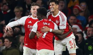 Arsenal-Liga-Inggris Arsenal Amankan Kemenangan Dramatis atas Wolves, Kokoh di Puncak Klasemen