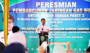 Herman Deru Resmikan Jaringan Gas Bumi untuk Ribuan Rumah Tangga di Babat Supat Muba