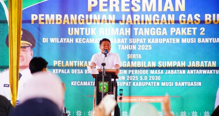 Herman Deru Resmikan Jaringan Gas Bumi untuk Ribuan Rumah Tangga di Babat Supat Muba