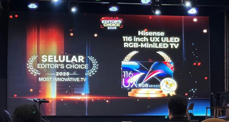 Hisense 116-inch UX ULED RGB-MiniLED TV Raih Penghargaan “Most Innovative TV” . Foto : viralsumsel.com
