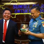 Terima Danlanal Palembang yang Baru, Herman Deru Tekankan Kolaborasi Bangun Pelabuhan Samudera Tanjung Carat