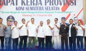 Rakerprov KONI Sumsel 2025 Resmi Dibuka, Pemerintah Dorong Penguatan Pembinaan Olahraga Prestasi Rakerprov KONI Sumsel 2025 Resmi Dibuka, Pemerintah Dorong Penguatan Pembinaan Olahraga Prestasi