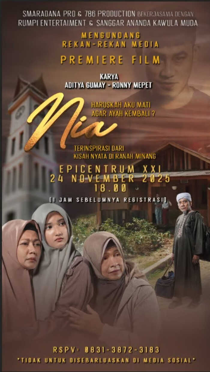 Film "Nia" kisah dari desa kecil di Sumatera, menggugah nurani seluruh Negeri. Foto: viralsumsel.com