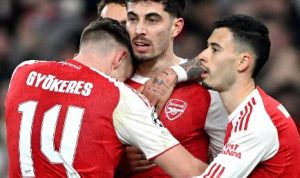 Arsenal-Lolos-16-Besar-Liga-Champions Daftar Lengkap 24 Tim Lolos Fase Gugur Liga Champions 2025/26, Arsenal Sempurna, Madrid Lewat Playoff