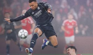 Benfica-vs-2-1-Real-Madrid-Liga-Champions-Eropa Mbappe Dua Gol Tak Cukup, Benfica Permalukan Real Madrid 4-2 di Kandang Sendiri