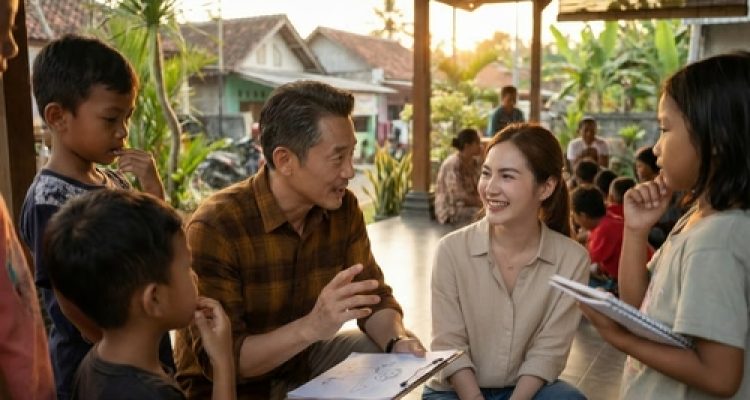 Di luar pasar, dia pilih untuk mempercayakan "Masa Depan" kepada Anak-Anak. Sumber : viralsumsel.com