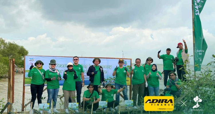 Adira Finance Tanam 350 Mangrove di Dusun Tangkolak Karawang. Foto: viralsumsel.com