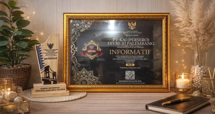 KAI Divre III Palembang Meraih Predikat Badan Publik Informatif. Foto : viralsumsel.com