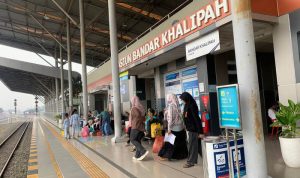 Semakin Diminati, Stasiun Bandar Khalipah Hubungkan Kereta Api Bandara hingga Bus Listrik. Foto : viralsumsel.com