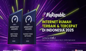 MyRepublic Indonesia Kembali Raih 2 Penghargaan Ookla Internet Rumah Terbaik dan Tercepat di Indonesia. Foto : viralsumsel.com