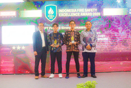 PT Pelindo Sinergi Lokaseva Raih Tiga Penghargaan pada Indonesia Fire Safety Excellence Award 2026. Foto: viralsumsel.com