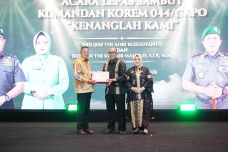 Wali Kota Prabumulih Hadiri Lepas Sambut Danrem 044/Gapo di Palembang