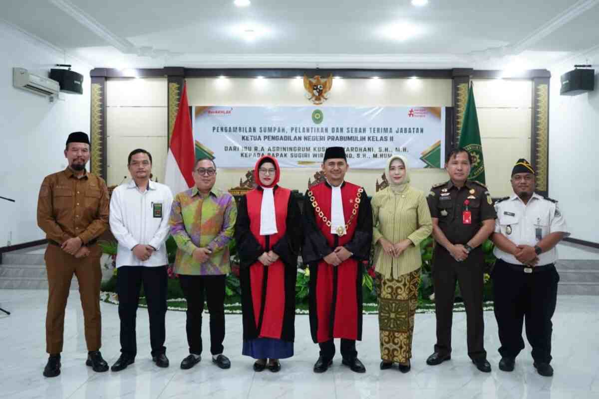 Ketua Pengadilan Negeri Prabumulih Resmi Dilantik, Sugiri Wiryandono Gantikan Asriningrum