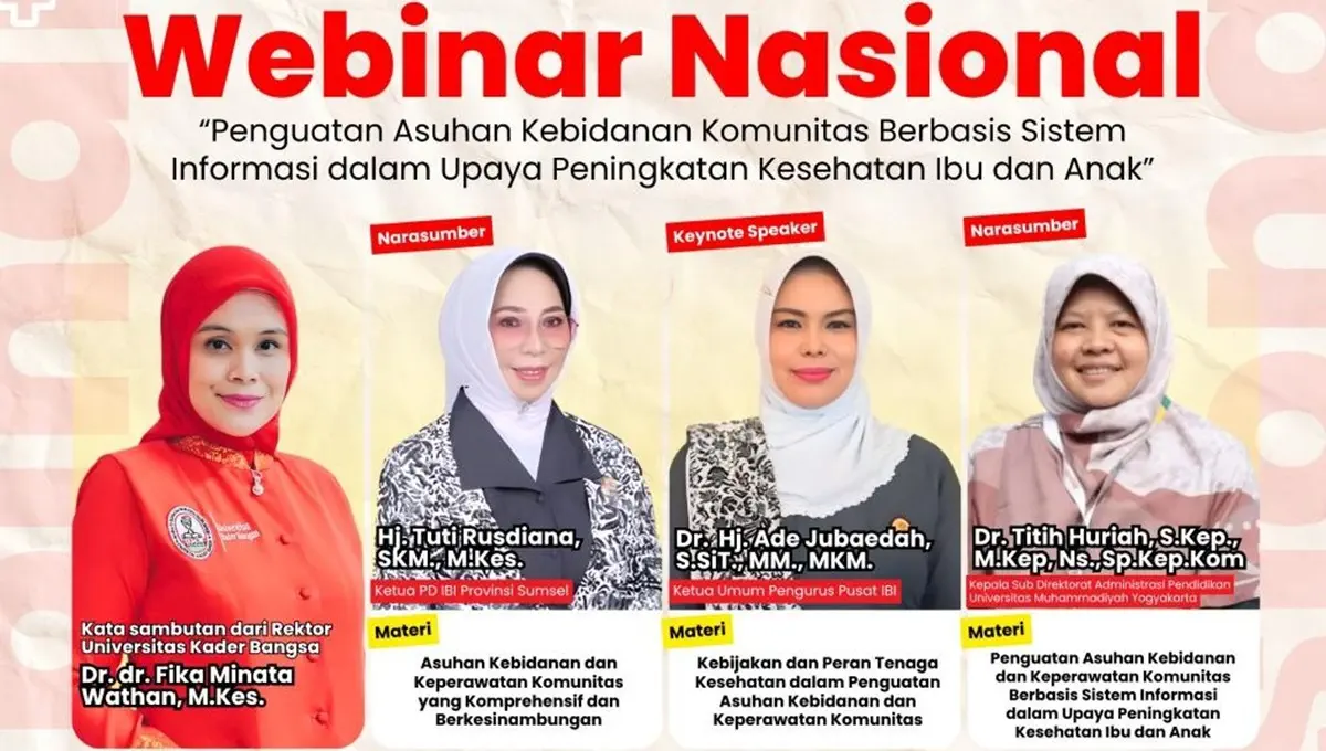Buruan Daftar! UKB Bakal Gelar Webinar Nasional Kebidanan, Angkat Peran Teknologi untuk Kesehatan Ibu dan Anak