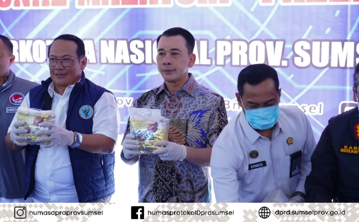 Nopianto Wakil Ketua DPRD Sumsel Hadiri Pemusnahan 16,9 Kg Sabu, BNNP Tegaskan Komitmen Berantas Jaringan Internasional