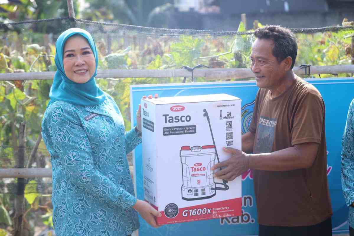 Ketua TP PKK Sumsel Febrita Lustia HD melakukan panen melon di kebun binaan PKK OKU di Baturaja Timur. Program ini mendukung ketahanan pangan dan pemberdayaan ekonomi masyarakat berbasis pertanian.