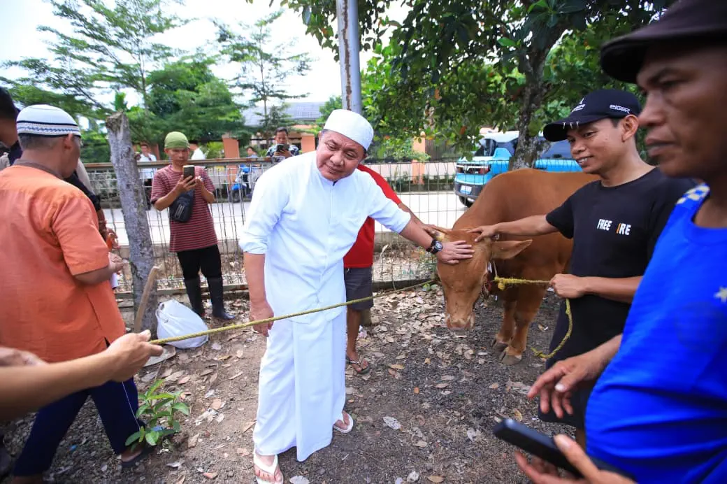 Gubernur Herman Deru Serahkan Hewan Kurban, Ziarah Keluarga hingga Kunjungi Wisata Religi Al Quran Raksasa di Hari Raya Idul Adha