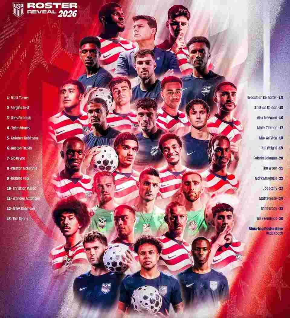 Mauricio Pochettino Umumkan Skuad Final Amerika Serikat untuk Piala Dunia 2026, Christian Pulisic Jadi Andalan