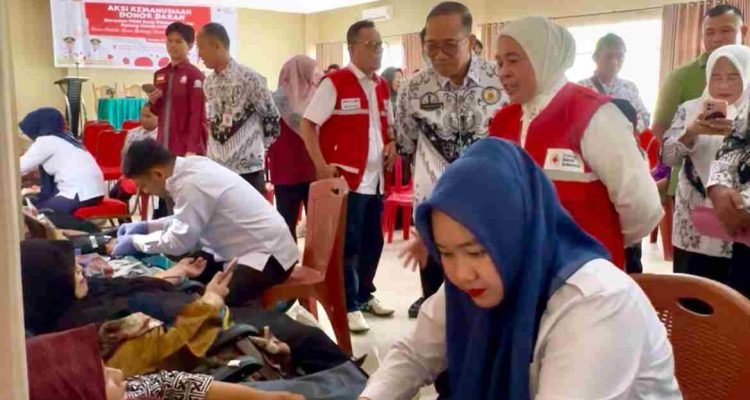 PMI dan PGRI Palembang Bersinergi Gelar Donor Darah Massal, Target Kurangi Defisit 2.000 Kantong Darah per Bulan
