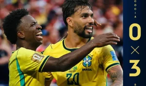 Vinicius Junior Borong Dua Gol! Brasil Libas Skotlandia 3-0 dan Kokoh di Puncak Grup C Piala Dunia 2026