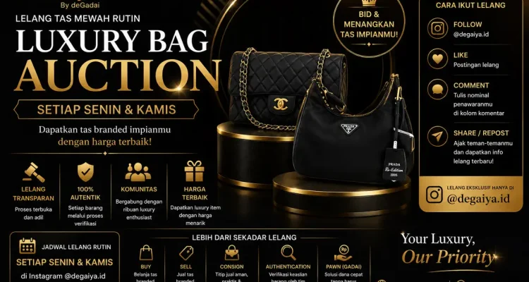 Berburu Tas Branded Kini Lebih Seru, deGaiya Hadirkan Lelang Luxury Bag Rutin Setiap Senin dan Kamis