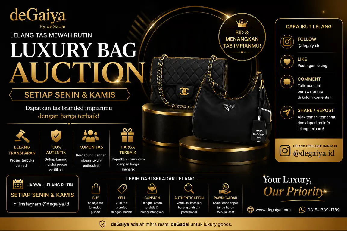 Berburu Tas Branded Kini Lebih Seru, deGaiya Hadirkan Lelang Luxury Bag Rutin Setiap Senin dan Kamis