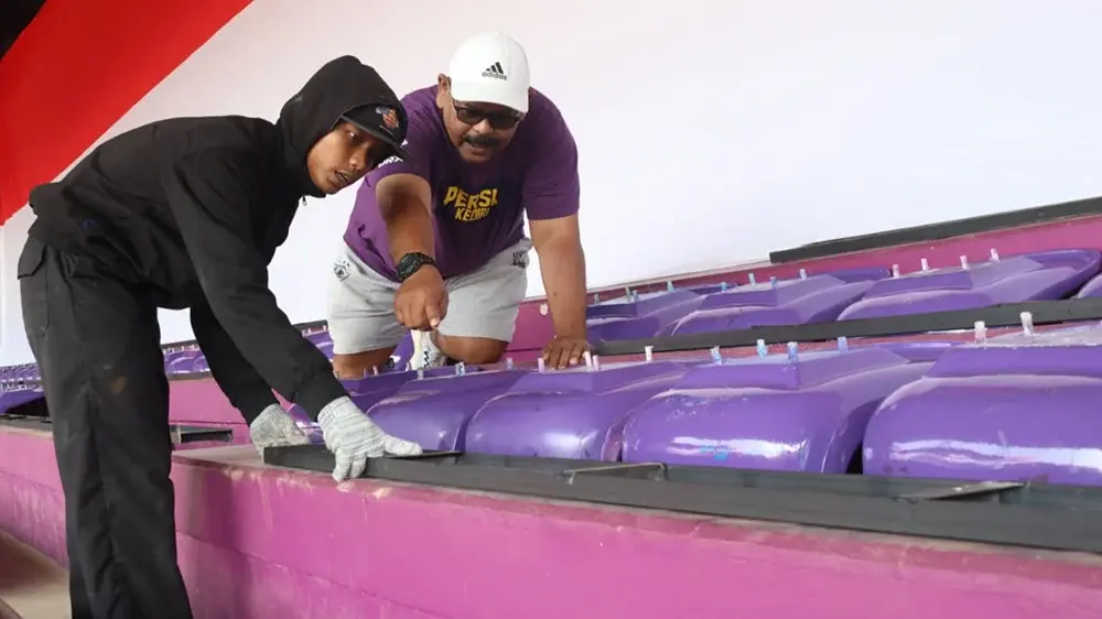 Stadion Brawijaya Mulai Dipasangi Single Seat, Kapasitas Penonton Persik Kediri Berkurang