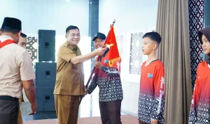 Lepas 74 Pramuka Muba ke Jamnas XII 2026, Bupati Toha: Jaga Nama Baik Daerah