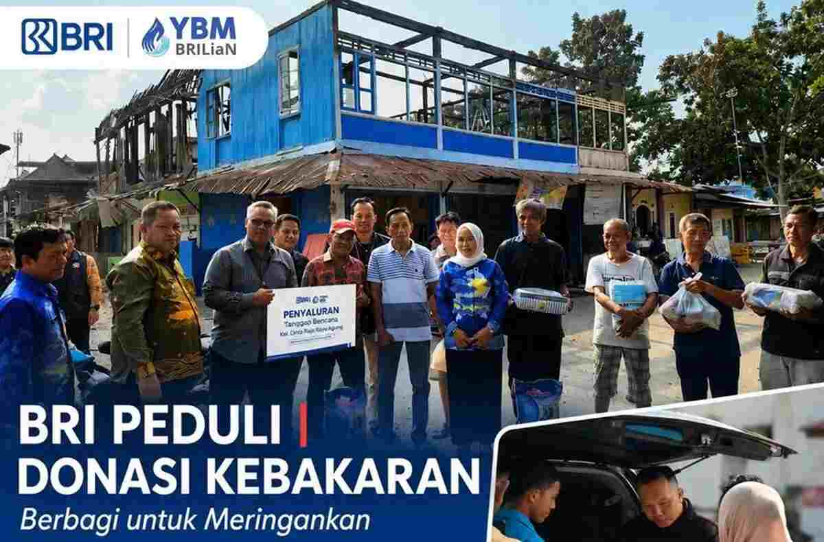 BRI Bersama YBM Bantu Korban Kebakaran Cintaraja, Ada Beras hingga Survival Kits